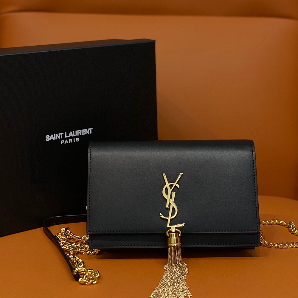 SAINT LAURENT BLACK ‘KATE’ SHOULDER BAG