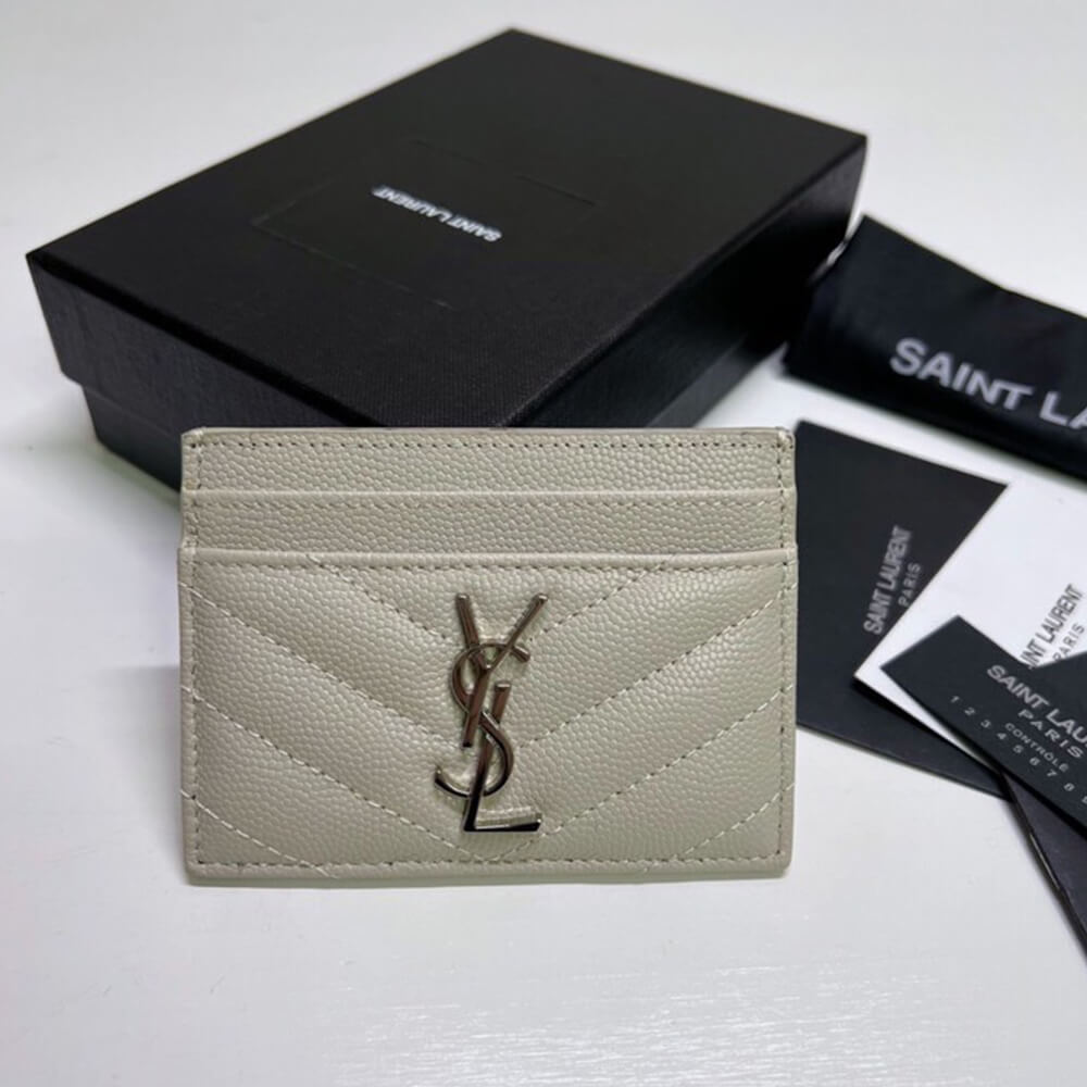 CASSANDRE MATELASSÉ CARD CASE IN GRAIN DE POUDRE EMBOSSED LEATHER