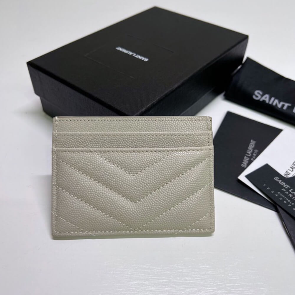 CASSANDRE MATELASSÉ CARD CASE IN GRAIN DE POUDRE EMBOSSED LEATHER