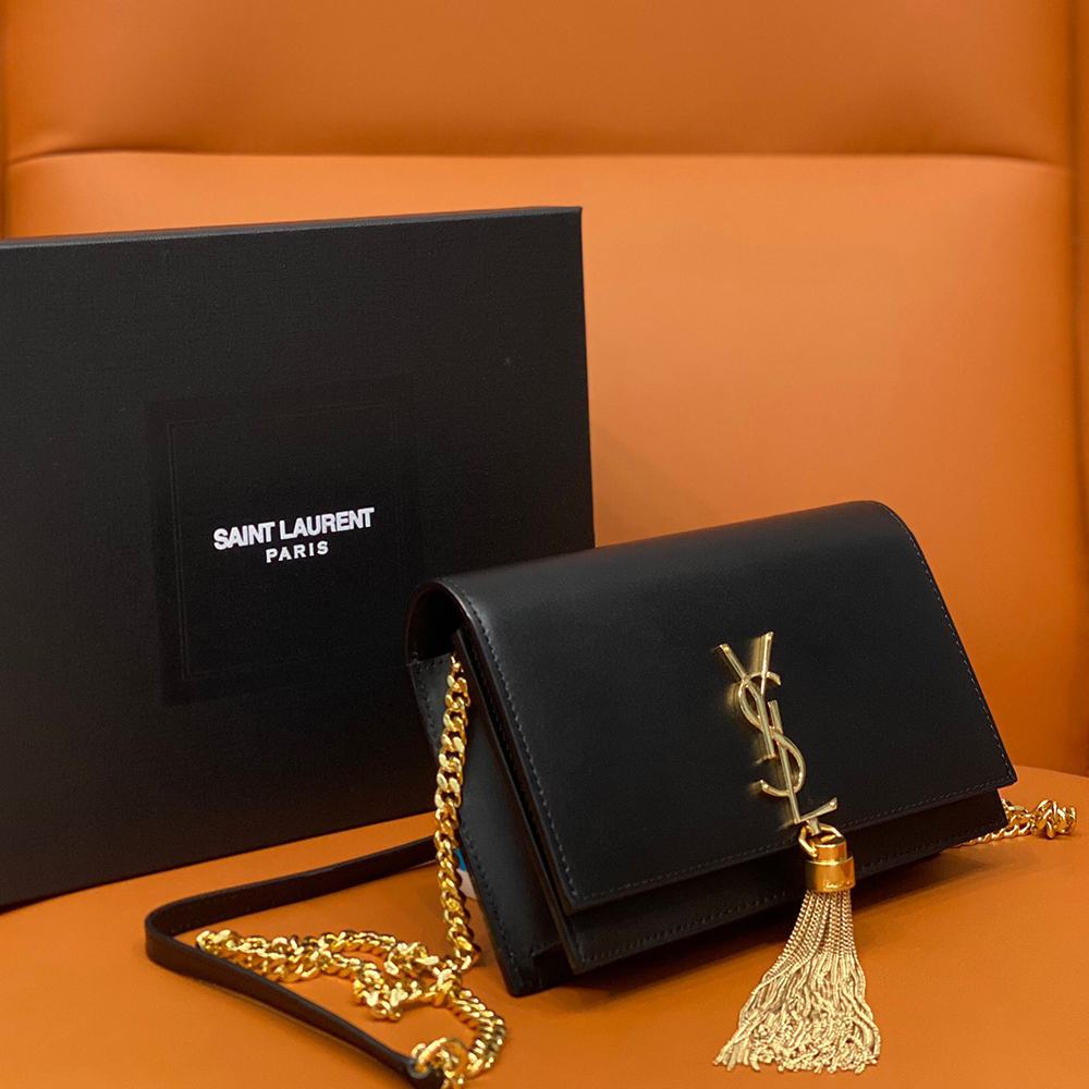 SAINT LAURENT BLACK ‘KATE’ SHOULDER BAG