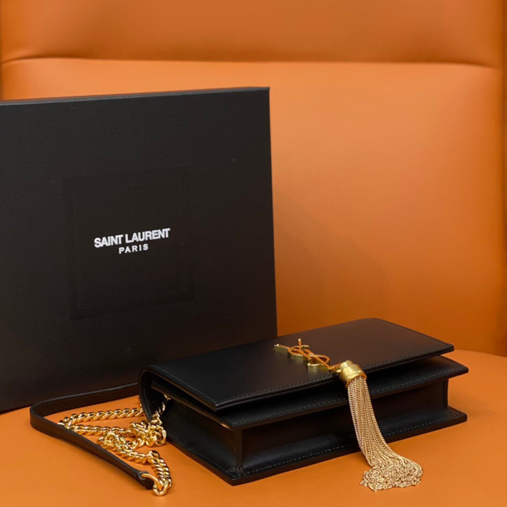 SAINT LAURENT BLACK ‘KATE’ SHOULDER BAG