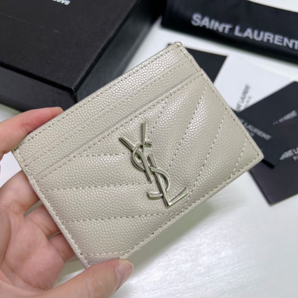 CASSANDRE MATELASSÉ CARD CASE IN GRAIN DE POUDRE EMBOSSED LEATHER